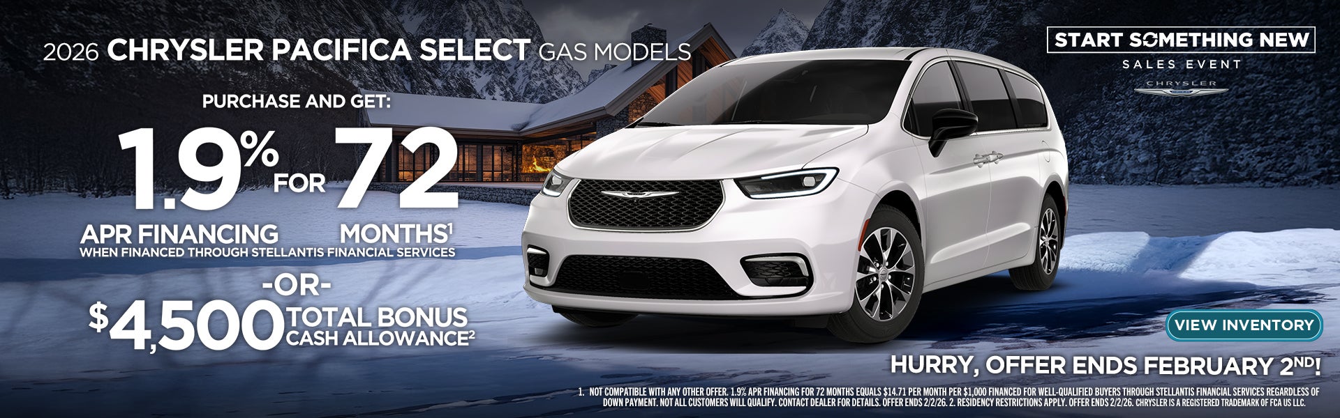 2026 Chrysler Pacifica Select Gas Models